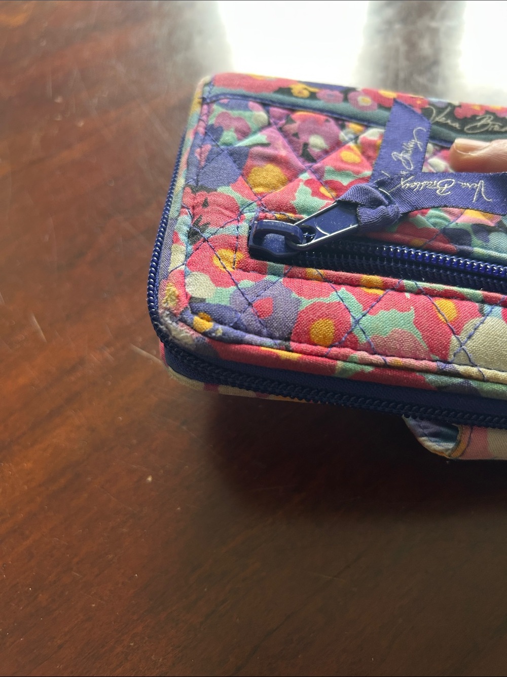 Vera Bradley Purple Multi Floral Quilted Zip Wallet - Picture 9 of 11